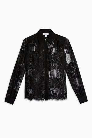 Black Lace Shirt | Topshop