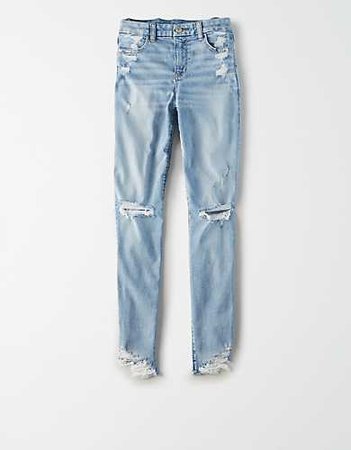 AE Ne(x)t Level Curvy Super High-Waisted Jegging  Cute ripped jeans, Jeans  outfit women, Girls ripped jeans
