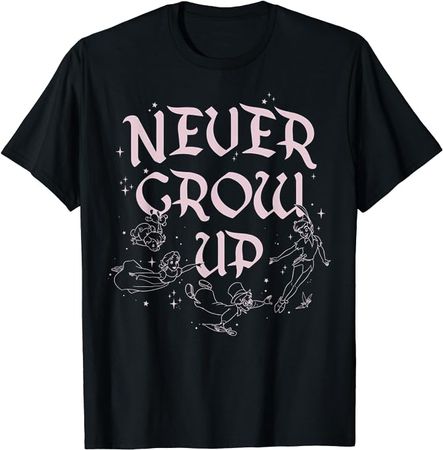 Amazon.com: Disney Peter Pan Never Grow Up Flying Cast Graphic T-Shirt T-Shirt : Clothing, Shoes & Jewelry