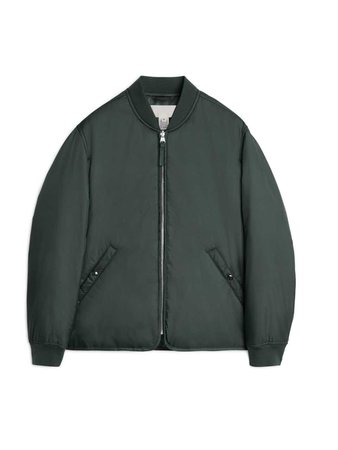 Nylon Liner Jacket - Green - Jackets & Coats - ARKET DK