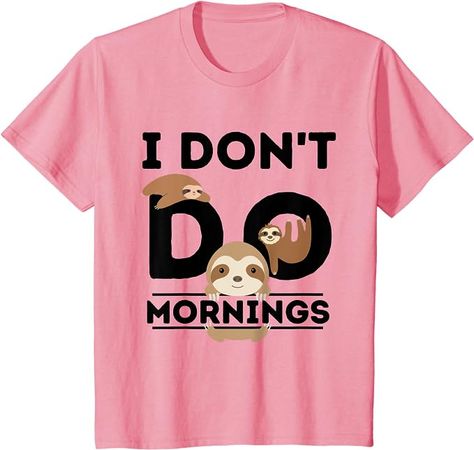 Amazon.com: Lazy Sloth for Girls, Women Funny Morning PJ Sleepy Sloths T-Shirt : Clothing, Shoes & Jewelry