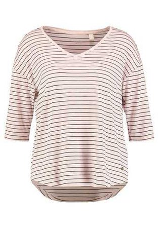Esprit STRIPE TEE - Print T-shirt - light pink - Zalando.co.uk