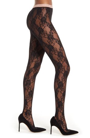 Gucci Floral Lace Sheer Tights | Nordstrom