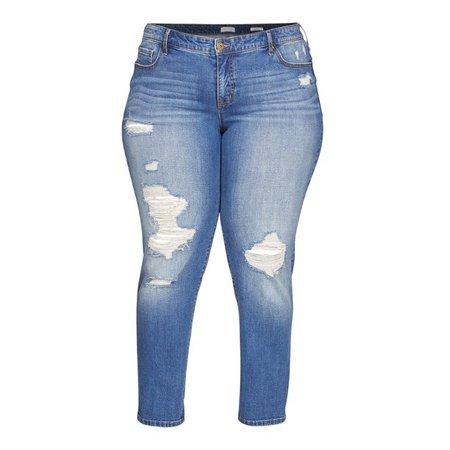 Sofia Jeans by Sofia Vergara Plus Size Bagi Boyfriend Mid-Rise Jean - Walmart.com