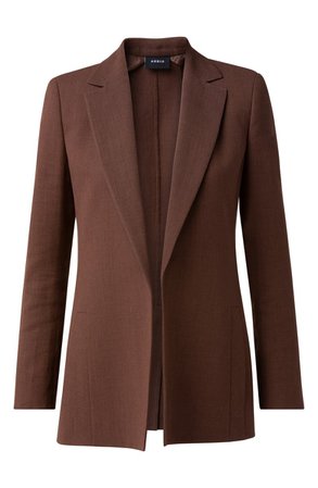 Akris Natty Long Linen & Wool Double Face Crepe Jacket | Nordstrom
