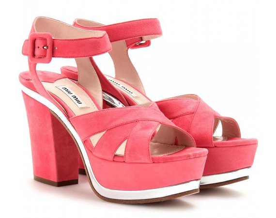 Pink Wedge-Sandals (Miu Miu)