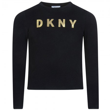 Dkny Girls Long Sleeve T-shirt D35q20 In Black - Excel Clothing