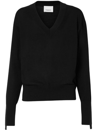 Burberry v-neck Knitted Jumper - Farfetch