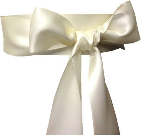Wedding Sash Bridal Belts Simple Classic Silk Ribbon Sash for Dress (Ivory) at Amazon Women’s Clothing store
