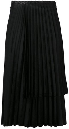 Noir, Le Lis layered pleat skirt