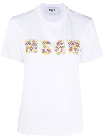 MSGM embellished-logo T-shirt - Farfetch