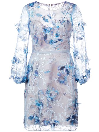 Marchesa Notte, embroidered floral dress