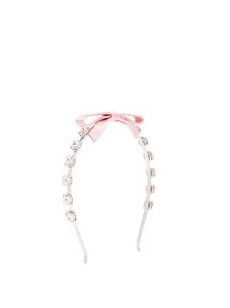 Miu Miu Bow-Embellished Crystal Headband