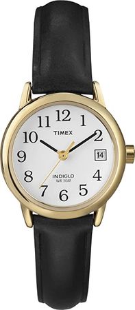 Amazon.com: Timex Women's T2N525 Indiglo Leather Strap Watch, Black/Silver-Tone/Black : Clothing, Shoes & Jewelry