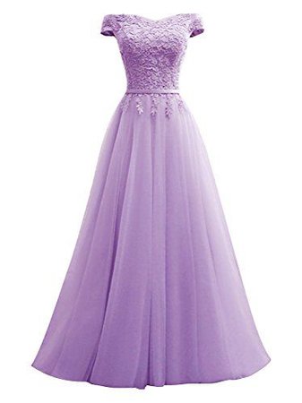 Off The Shoulder Purple Prom Dress , Tulle Prom Dress on Luulla