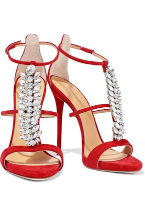 Coline crystal-embellished suede sandals | GIUSEPPE ZANOTTI | Sale up to 70% off | THE OUTNET
