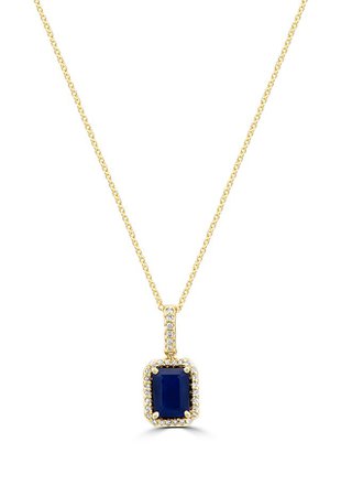 Effy Gemma 14K Yellow Gold Blue Sapphire and Diamond Pendant, 1.65 TCW | effyjewelry.com