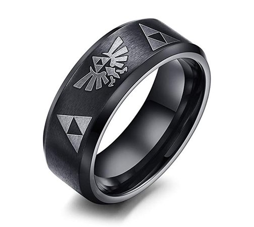 VNOX Stainless Steel The Legend of Zelda Triforce Ring for Men, Black, Size 12|Amazon.com