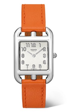 HERMÈS | small stainless steel and leather watch, £2,250