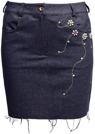 MUZA - Embellished Denim Skirt