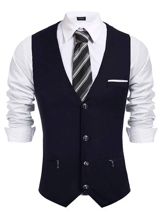 COOFANDY Mens Business Suit Vest Slim