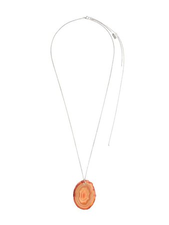 Shop orange Saint Laurent Agate pendant necklace with Express Delivery - Farfetch