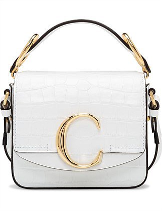 CHLOE C SMALL LEATHER BAG white