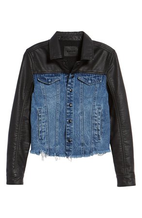 Faux Leather & Denim Jacket | Nordstrom