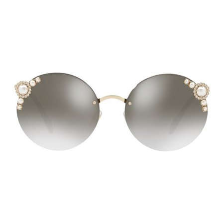 Miu Miu - Miu Miu Manière with Pearls Sunglasses - Round - Anthracite Gradient - Sunglasses - Miu Miu Eyewear - Avvenice