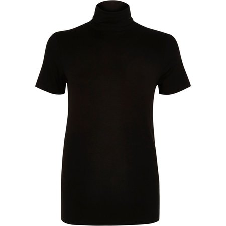 Black short sleeve fitted turtle neck top - Plain T-Shirts / Vests - T-Shirts & Vests - Tops - women