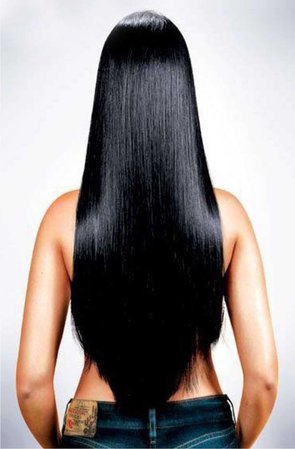 Long Black Sleek Hair