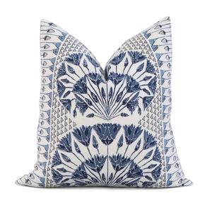 Thibaut Cairo Floral Blue and White Throw Pillow | Chloe and Olive - Chloe & Olive
