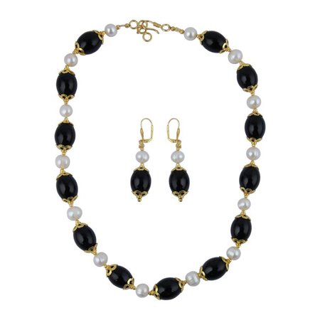 black agate necklace and earrings set - Google Search