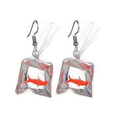 fish in bag earrings