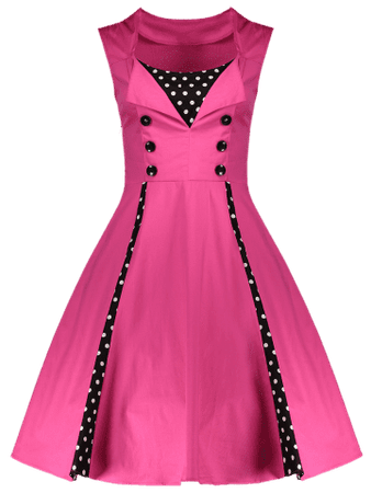 Pink and Black Retro Dress 1