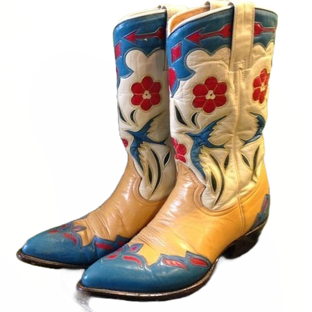 Decorative bright western cowboy boots