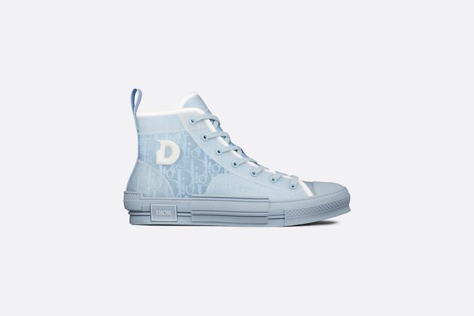 B23 DIOR AND DANIEL ARSHAM High-Top Sneaker Light Blue Dior Oblique Canvas - Shoes - Men's Fashion | DIOR