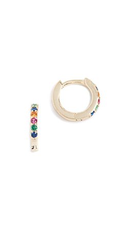 Shashi Rainbow Katerina Pave Huggie Earrings | SHOPBOP