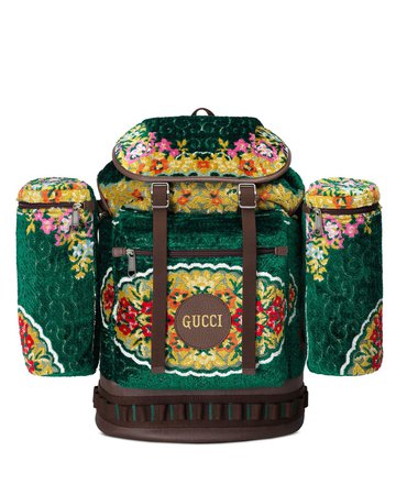 Gucci Tapestry Flap-Top Backpack