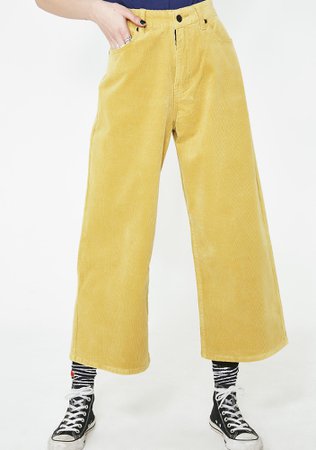 Lazy Oaf Yellow Cord Trousers | Dolls Kill