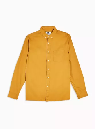 Mustard Twill Slim Shirt | Topman