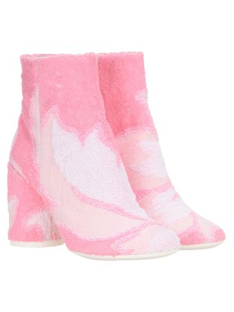 MM6 Maison Margiela Mm6 Abstract Pattern Booties - PINK - 11278371 | italist
