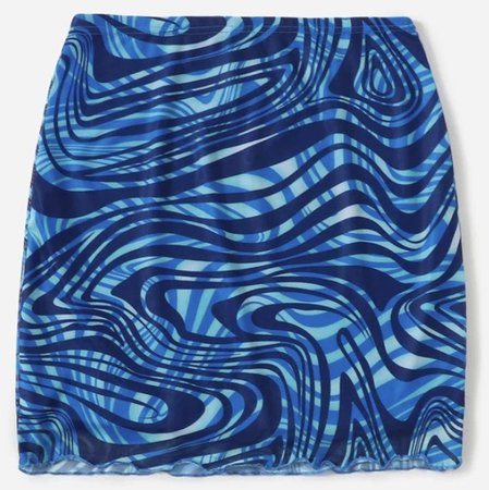 blue mesh skirt shein