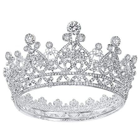 Amazon.com : AOPRIE Victoria 1870s Crown for Women Silver Crystal Tiara for Girls Queen Crowns and Tiaras princess Hair Accessories for Wedding Prom Bridal Party Halloween Costume Christmas birthday Gifts : Beauty & Personal Care