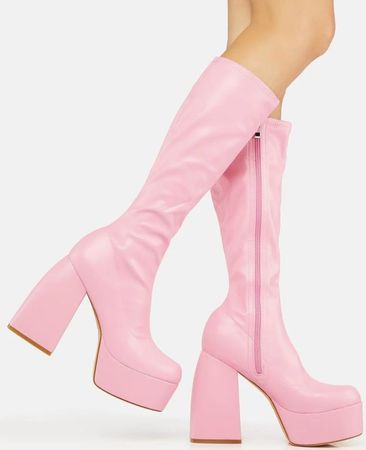 Light Pink High Heel Boots