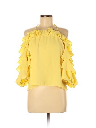 1.State 100% Polyester Yellow 3/4 Sleeve Blouse Size M - 77% off | thredUP