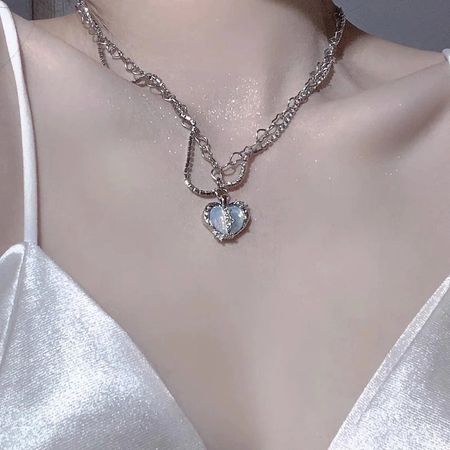 Y2k Necklace Y2k Jewelry Glass Heart Necklace Goth - Etsy Greece