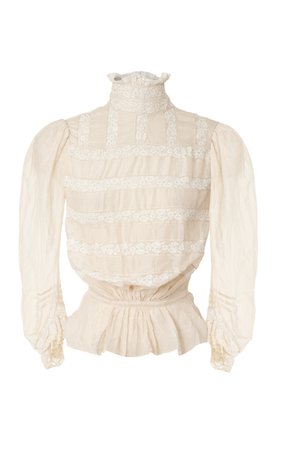 30 Ivory Cotton Voile Victorian Blouse by Marc Jacobs | Moda Operandi
