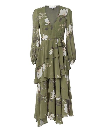 Harper Floral Ruffle Tie Waist Midi Dress | Shona Joy