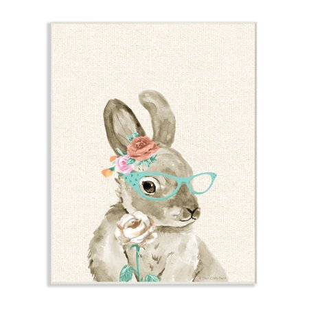 The Kids Room by Stupell Woodland Bunny with Cat Eye Glasses Stretched Canvas Wall Art, 16 x 1.5 x 20 - Walmart.com